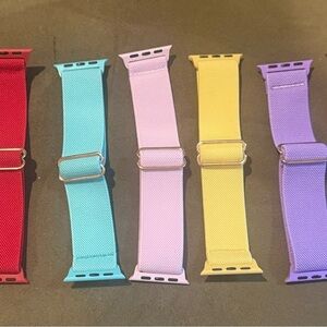 Assortment of 7 Apple Watch Adjustable Nylon Elastic Bands NEW and Never Worn